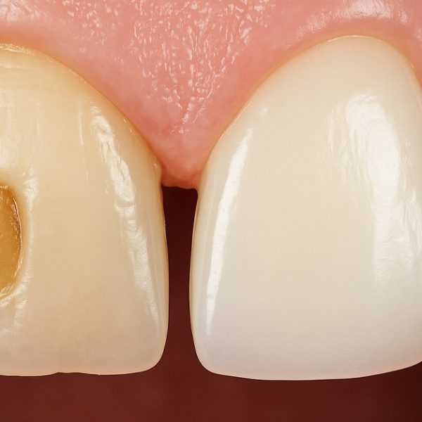 فرق کامپوزیت با کامپوزیرت ونیر و تصویر قبل و بعد از اجرای ونیر کامپوزیتی روی دندان‌های جلو